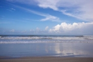 tropical;reflection;Ocean;sand;shoreline;Florida;beach;reflections;Clouds;shore;